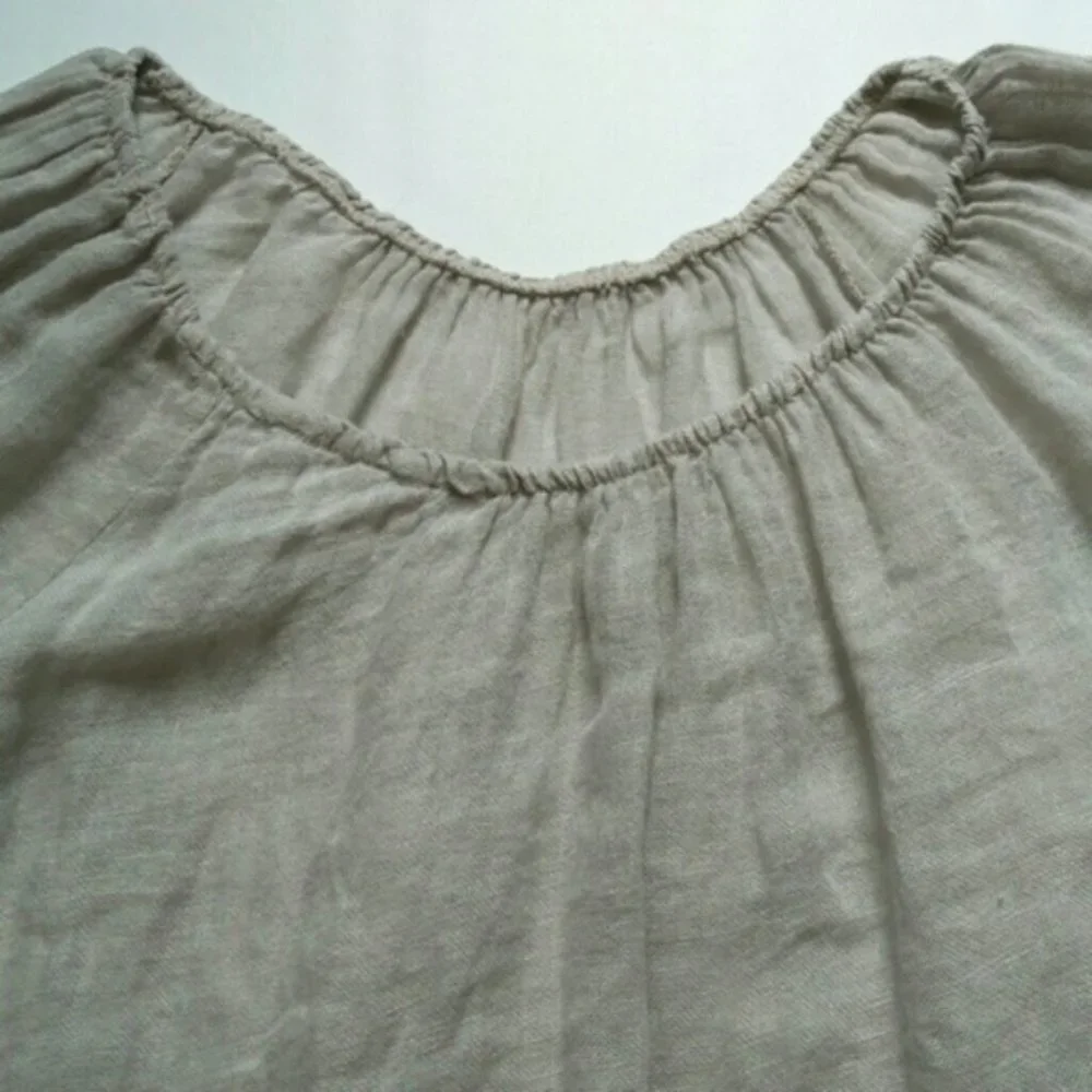 Linen Boho style blouse top lace top high low - Picture 10 of 16